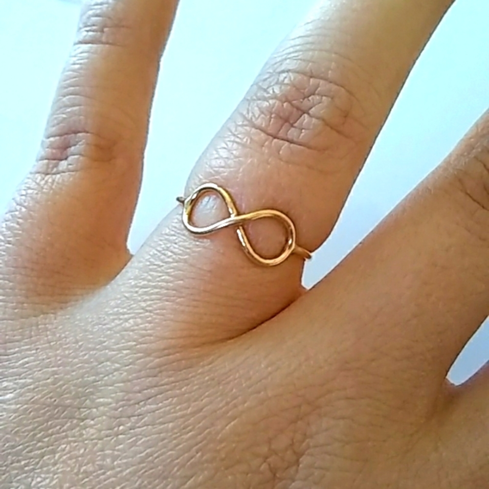 10k Yellow Solid Gold Infinity Ring - image 1